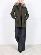 The Easton Loden Wool Coat with Fur Trim