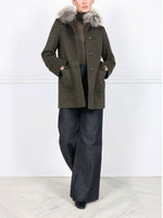The Easton Loden Wool Coat with Fur Trim