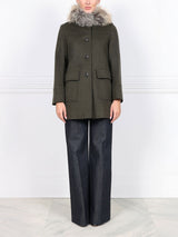 The Easton Loden Wool Coat with Fur Trim