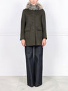 The Easton Loden Wool Coat with Fur Trim