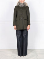The Easton Loden Wool Coat with Fur Trim