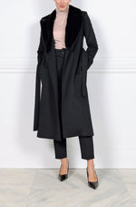 The Lottie Wool Coat with Mink Fur Collar