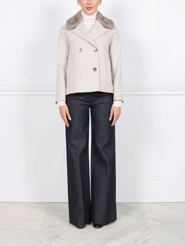 The Helena Wool and Mink Fur Peacoat