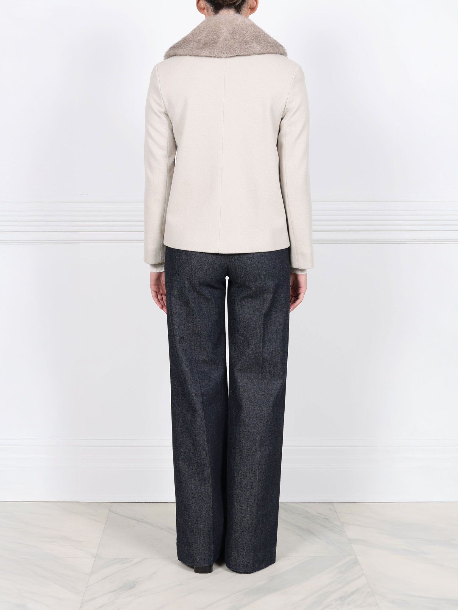 The Helena Wool and Mink Fur Peacoat