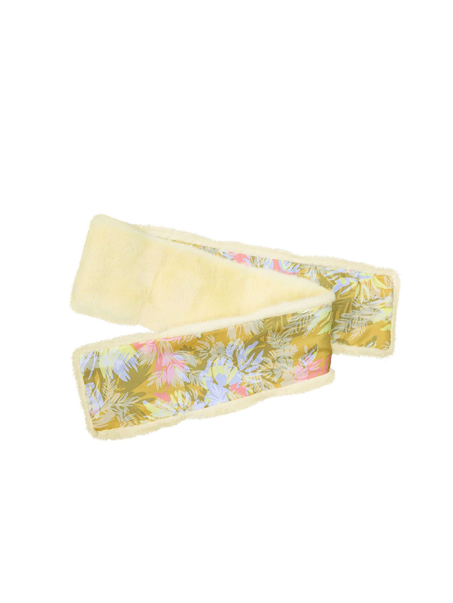 Yellow Mink Scarf with Printed Lining