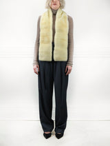 Yellow Mink Scarf with Printed Lining