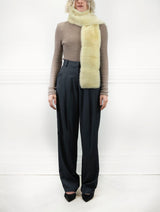 Yellow Mink Scarf with Printed Lining