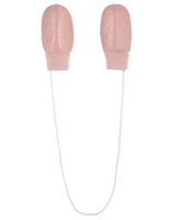 Children's Shearling Mittens with String pink | Pologeorgis