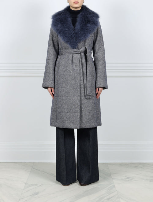The Tessa Wool Puffer Coat with Shearling Collar