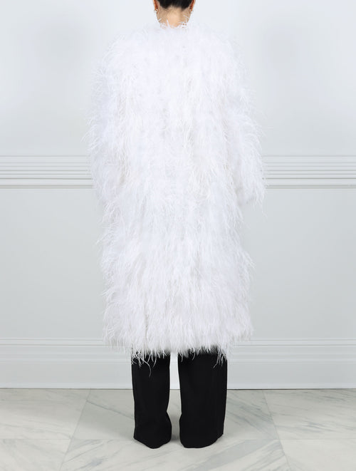 The Kallista Feather Coat available in Black and White