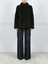 The Ilsa Plucked Green Mink Reversible Suedeback Jacket