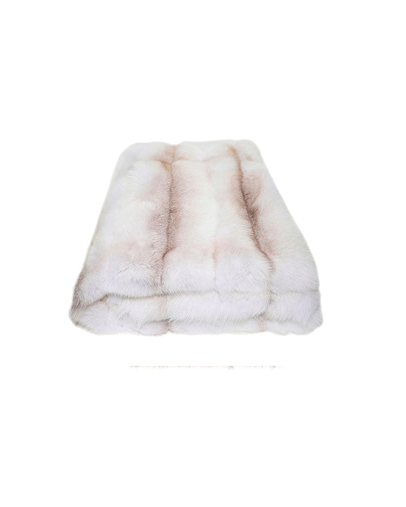 FOX FUR BLANKET LINED IN WOOL FLANNEL