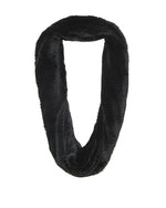 OVERSIZED BLACK KNITTED SHEARED MINK COWL-49 INCH CIRCUMFERENCE BY 16 INCHES WIDE-BY POLOGEORGIS NYC