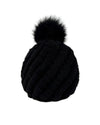 The Knit Shearling Hat with Pom in Multiple Colors