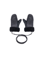 Shearling Mittens with Detachable Leather Straps