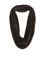 OVERSIZED BROWN KNITTED SHEARED MINK COWL-49 INCH CIRCUMFERENCE BY 16 INCHES WIDE-BY POLOGEORGIS NYC