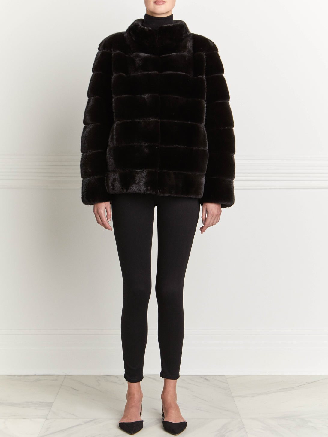 Mink Fur Jacket in Black