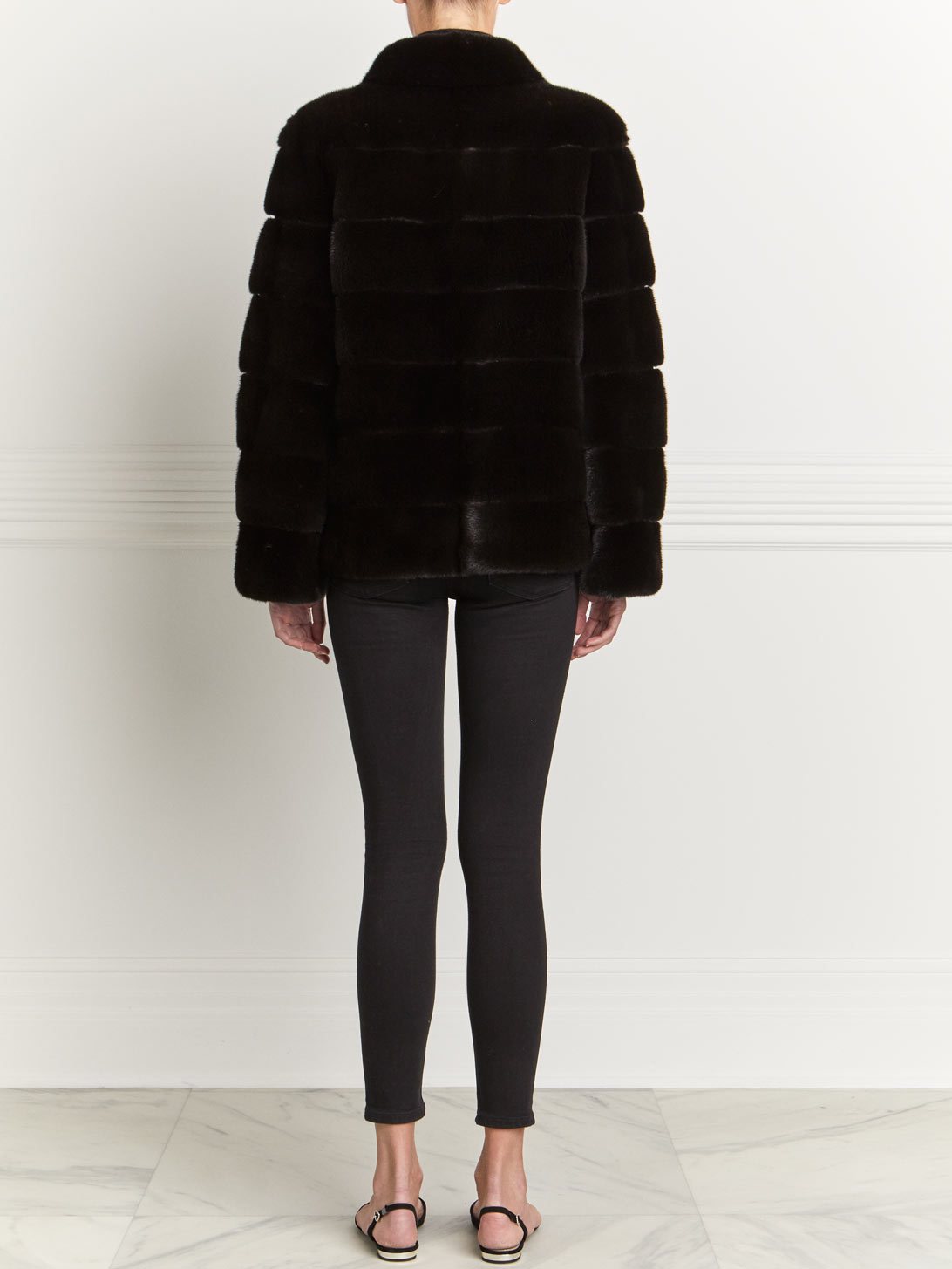 Mink Fur Jacket in Black