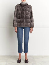 Mink Fur Jacket in Blue Iris