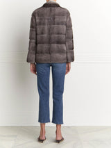 Mink Fur Jacket in Blue Iris