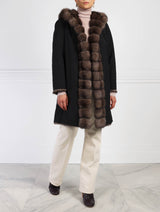 Sable Fur Raincoat in Brown