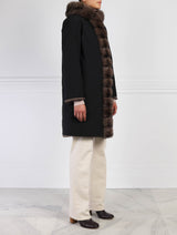 Sable Fur Raincoat in Brown