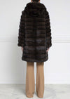 Sable Fur Raincoat in Brown