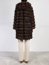 Sable Fur Raincoat in Brown