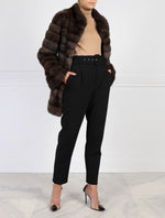 Sable and Suede Fur Coat in Brown