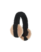 CAMEL AND BLACK SHEARLING EARMUFFS 