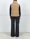 The Liza Shearling Puffer Vest with Stand Collar