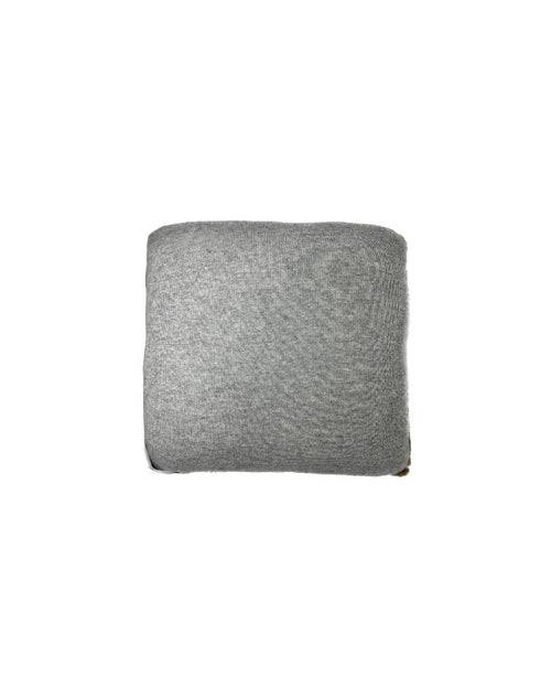 Camel Fur Pillow Lined in a Grey Wool Cashmere Knit