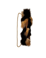 Intarsia Fox Fur Collar w Chain