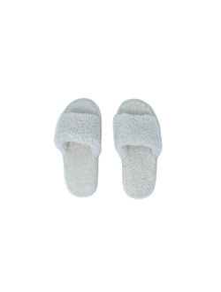 Curly Shearling Slippers in White