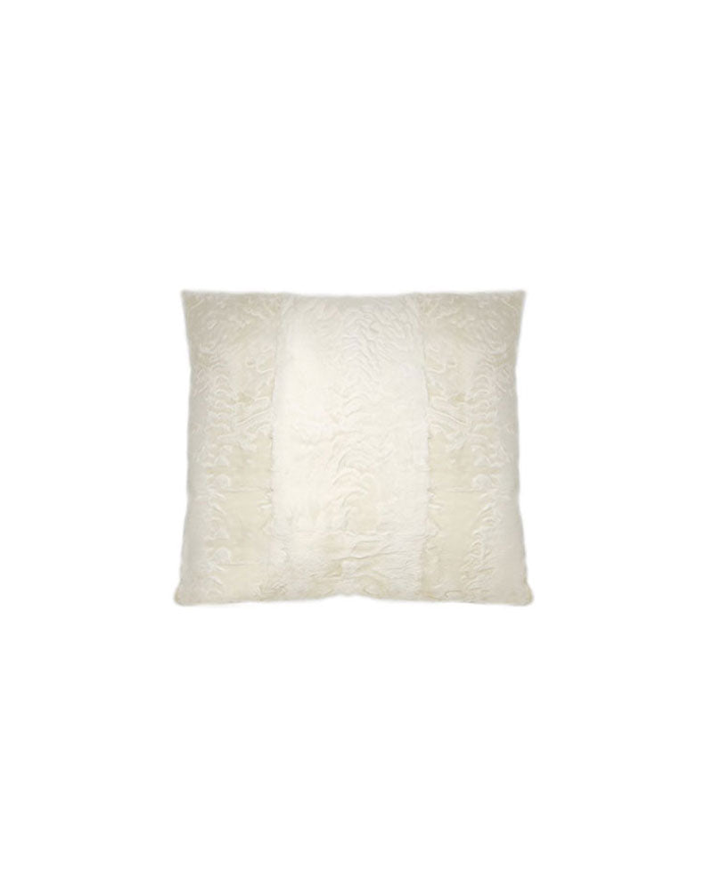 DOUBLE SIDED SILKY LAMB PILLOW IN IVORY