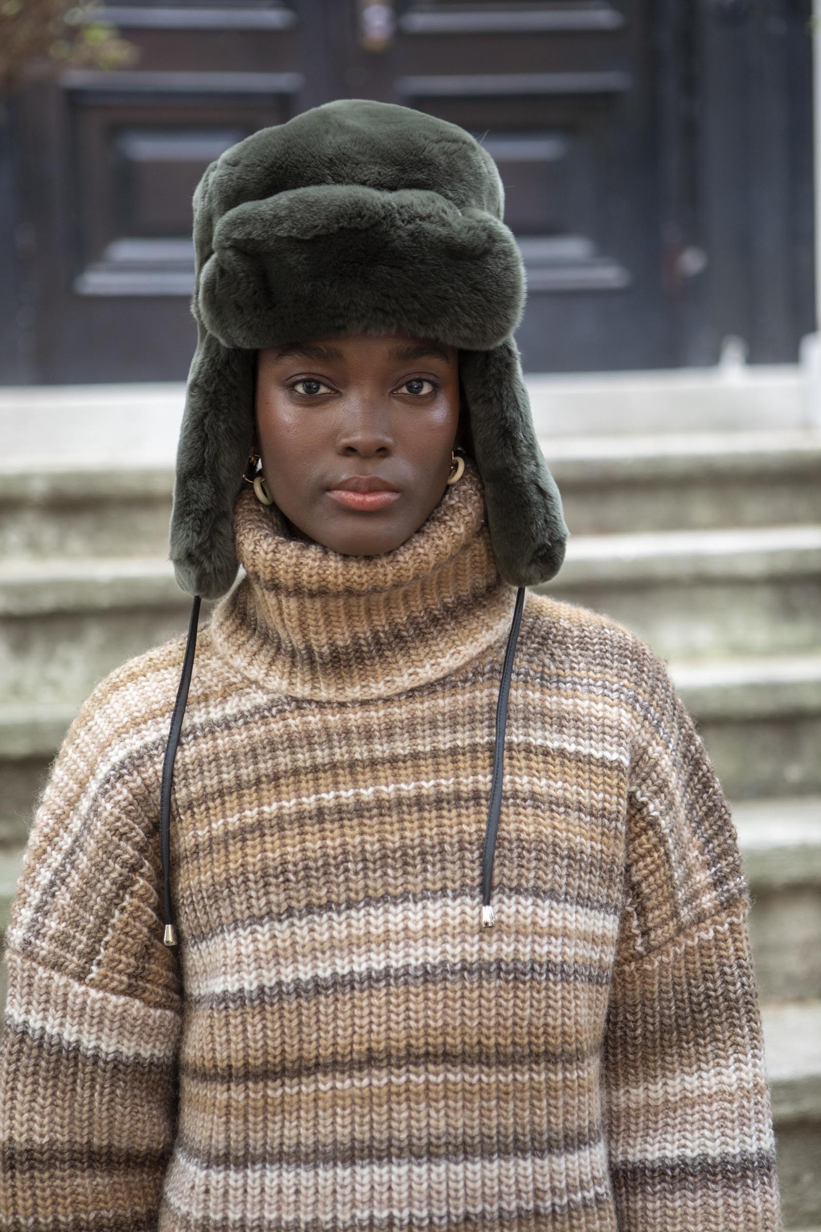 street style trapper hat outfits