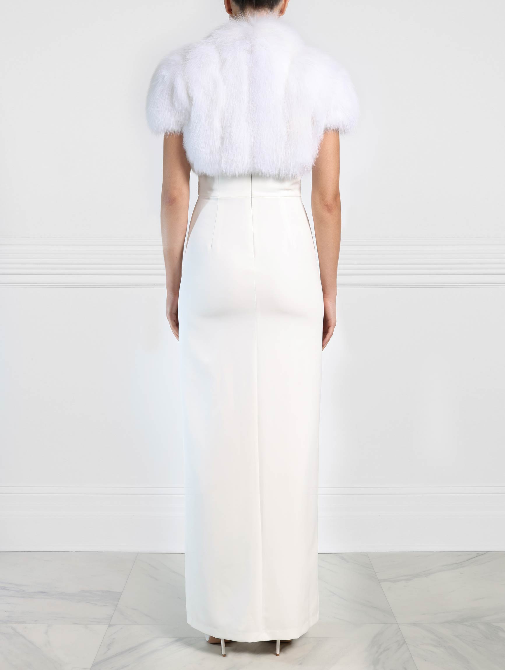 Fox Fur Shrug in White