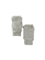 Fur Knit Gloves in Gray