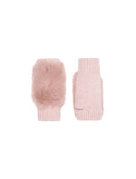 Fur Knit Gloves in Pink