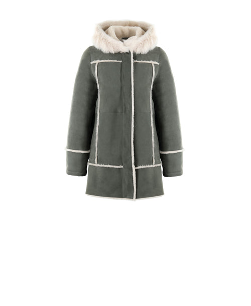 Hooded Shearling Coat