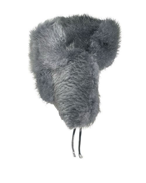 Dyed Grey Fur Trapper Hat