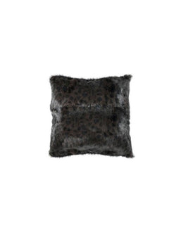 GREY RABBIT PRINTED SPOTTED REAL FUR PILLOW