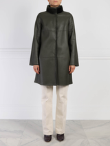 Shearling Fur Coat in Green