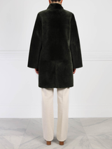 Shearling Fur Coat in Green