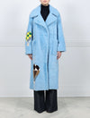 BLUE SHEARLING COAT WITH HOT AIR BALLON INTARSIA COAT DESIGNED BY MONSE NOTCH COLLAR PATCH POCKETS FRONT VIEW