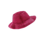 HOT PINK MINK BUCKET HAT REVERSIBLE TO LEATHER