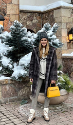 Hooded Mink Fur Coat As Seen On Olivia Palermo
