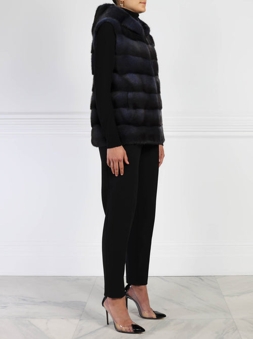 Hooded Mink Fur Vest | Pologeorgis