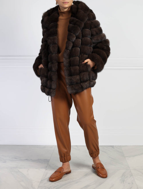 Hooded Sable Fur Coat