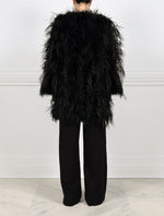 The Arya Feather Short Coat available in Black and White